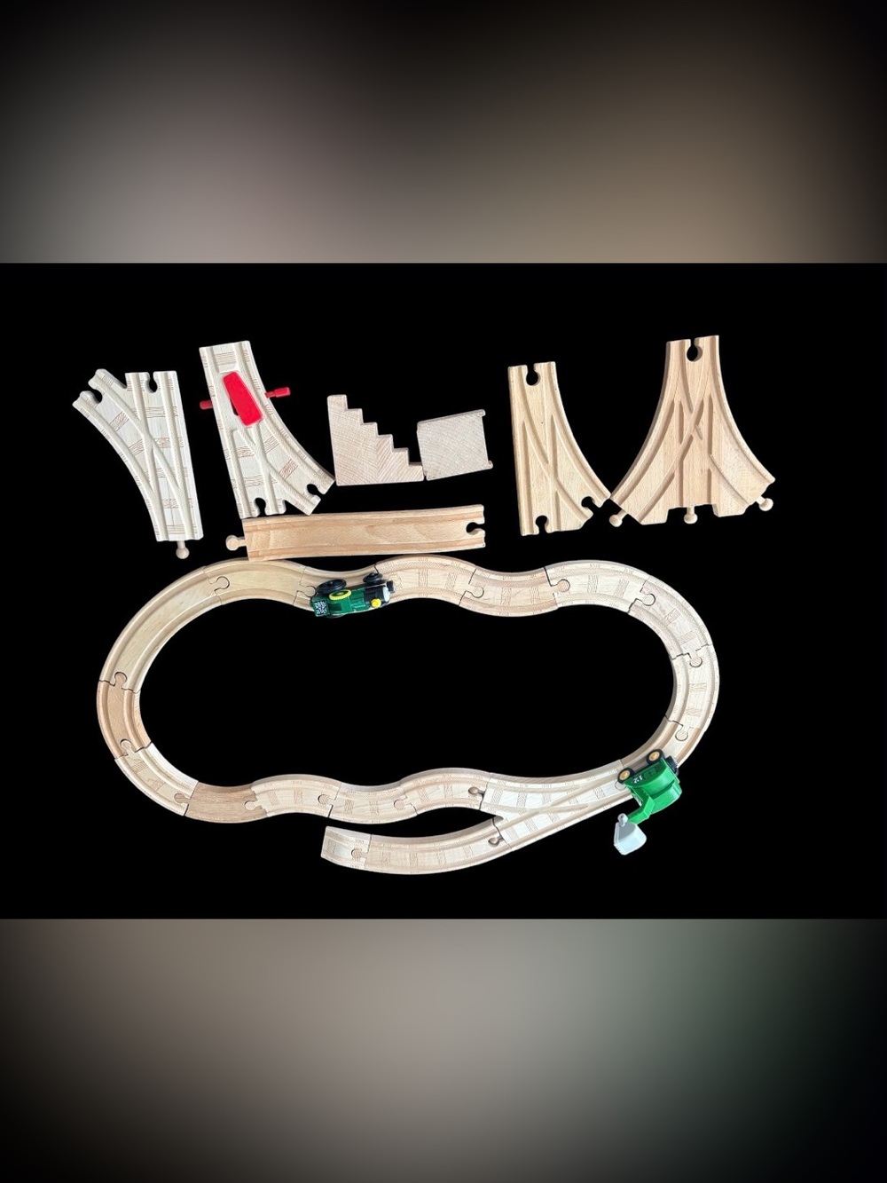 Thomas & Friends Wooden Railway Track Lot 27 Pc w/ Trevor & Alfie